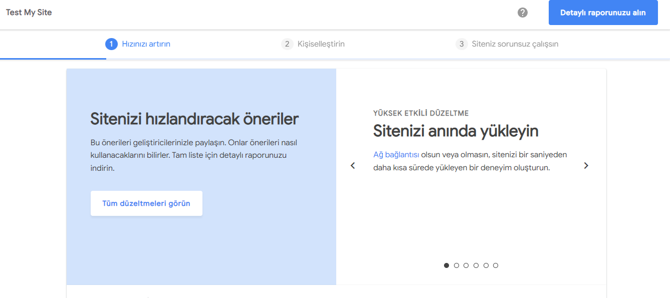site açılma hızı testi