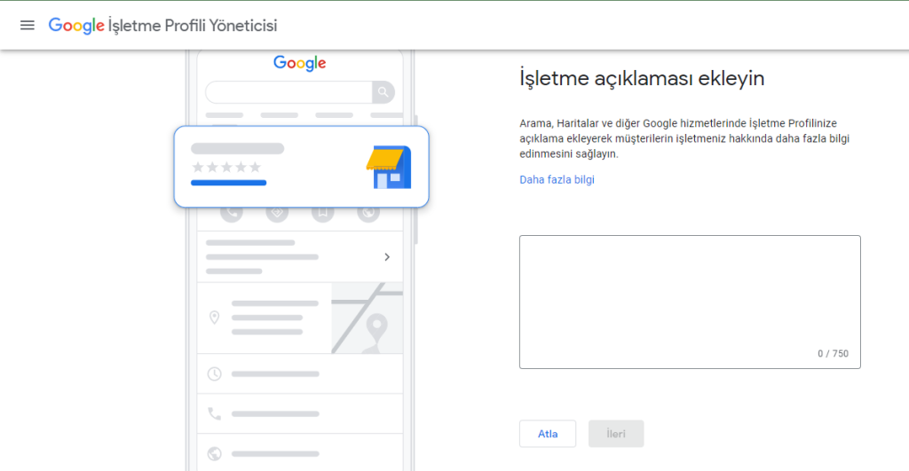 Google Benim İşletmem Kurulum Yapma