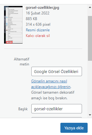 Google Görsel Optimizasyonu