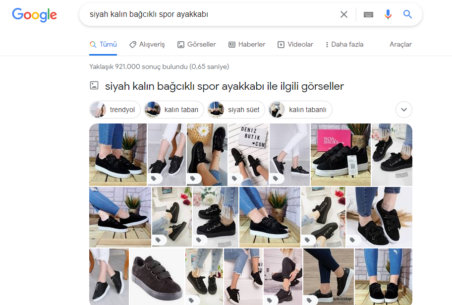 Google Görseller Benzer Ögeler