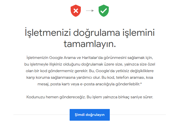 Goofle My Business Doğrulama