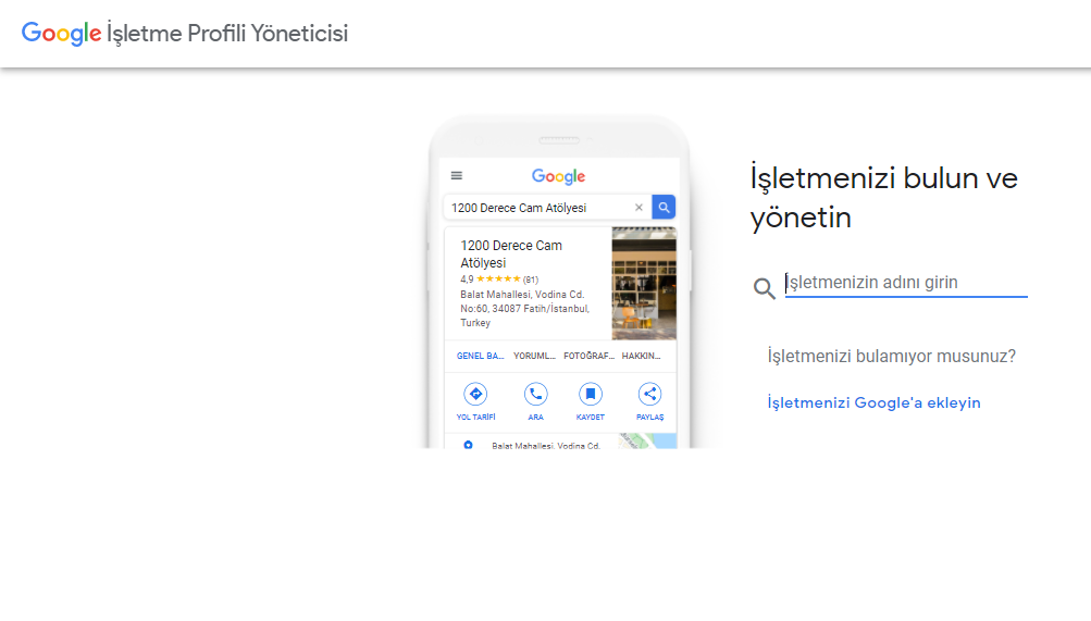 Google My Business Üye Olma