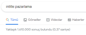 intitle  Google Arama Operatörleri
