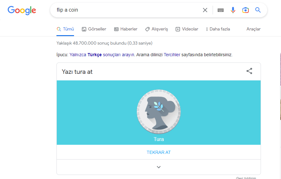 Google Flip a Coin
