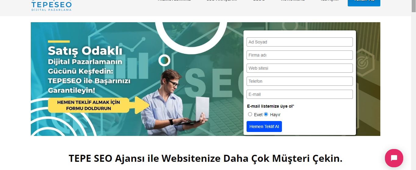 Landing Page Örneği TEPESEO