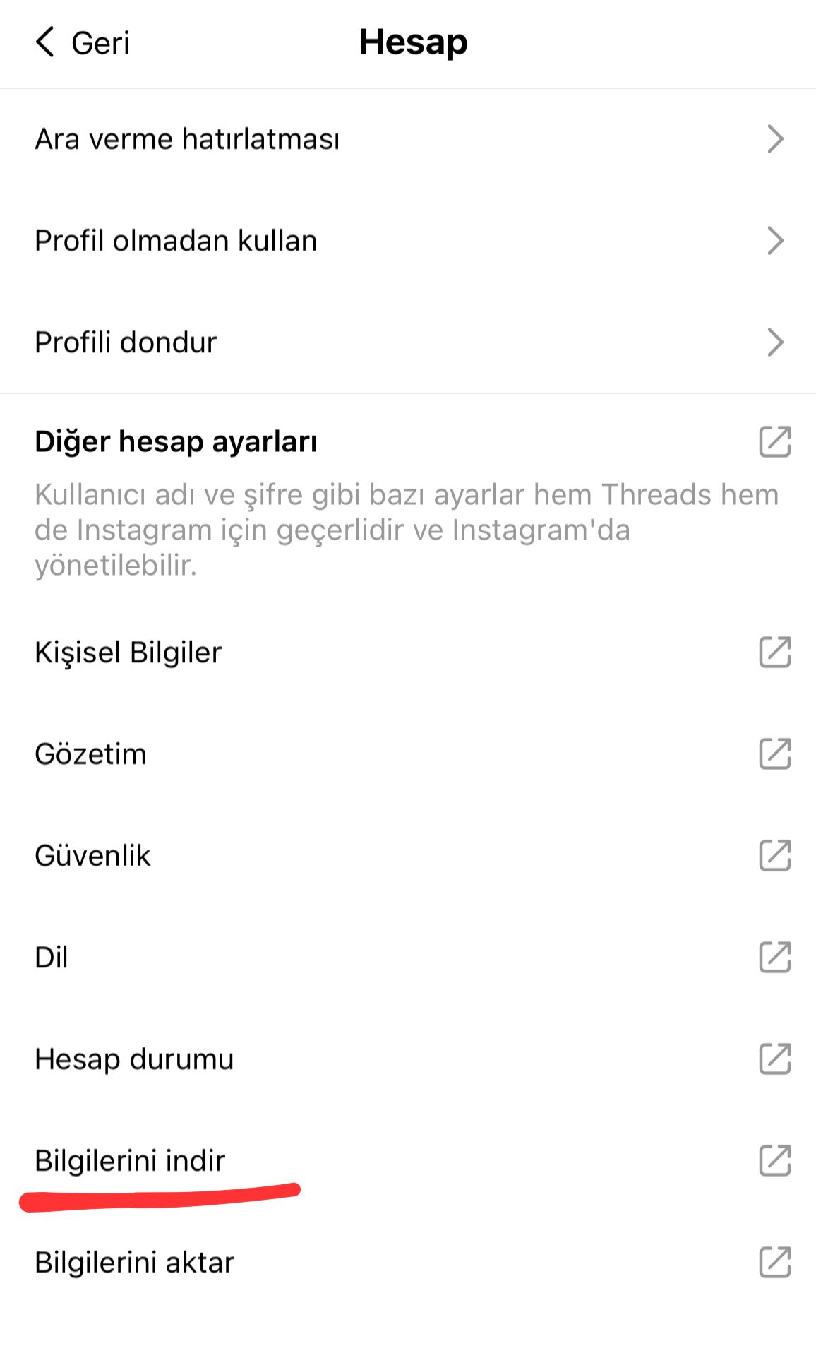 Threads Bilgilerini İndir