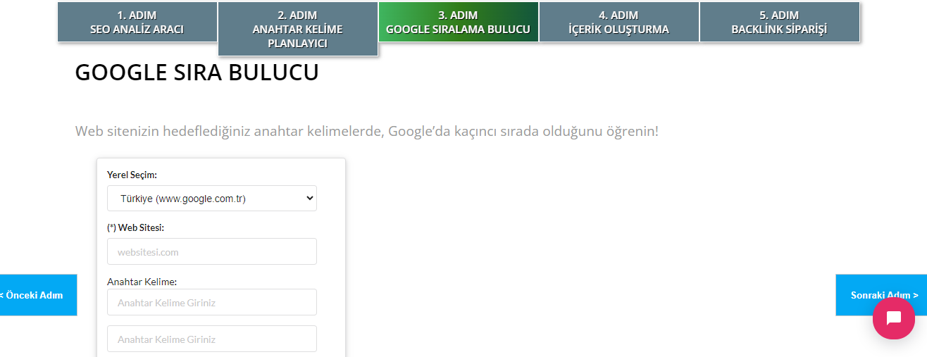 Google Sıralama Bulucu