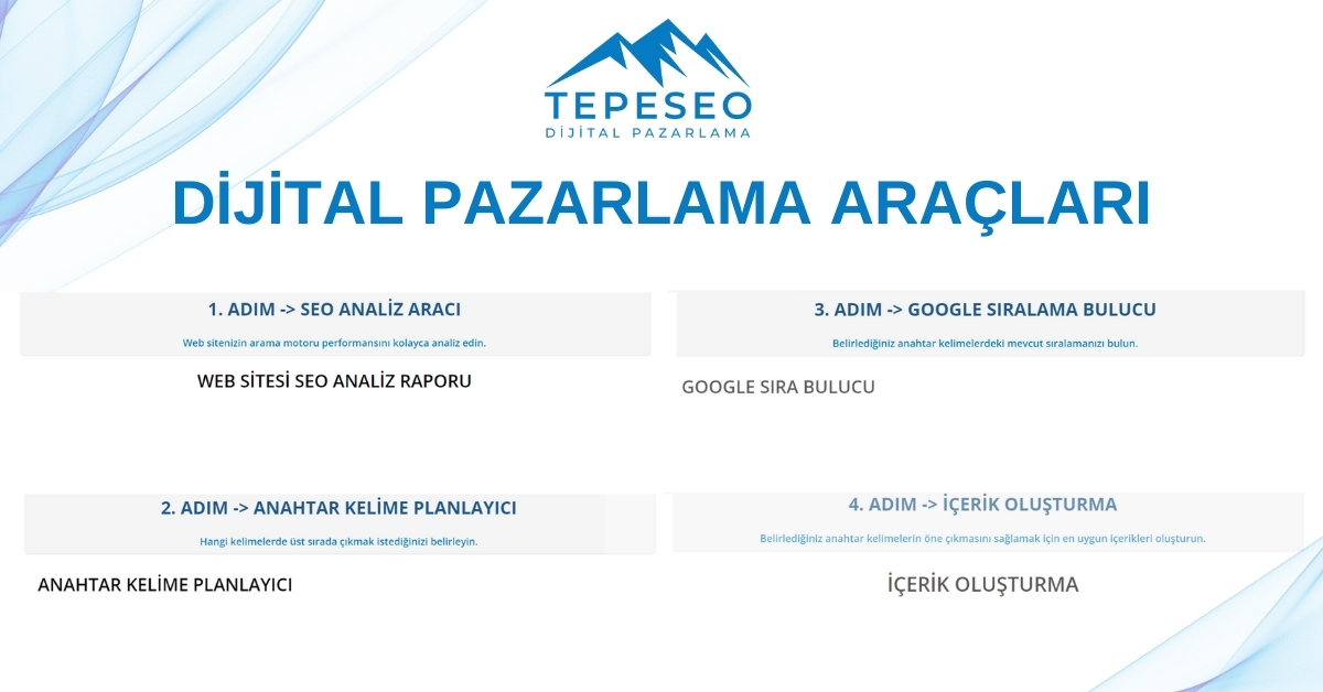 TEPESEO Dijital Pazarlama Araçları