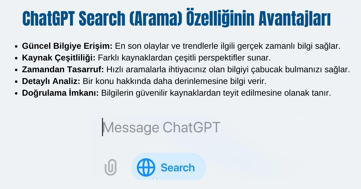 Chat GPT Search Özelliği Avantajları