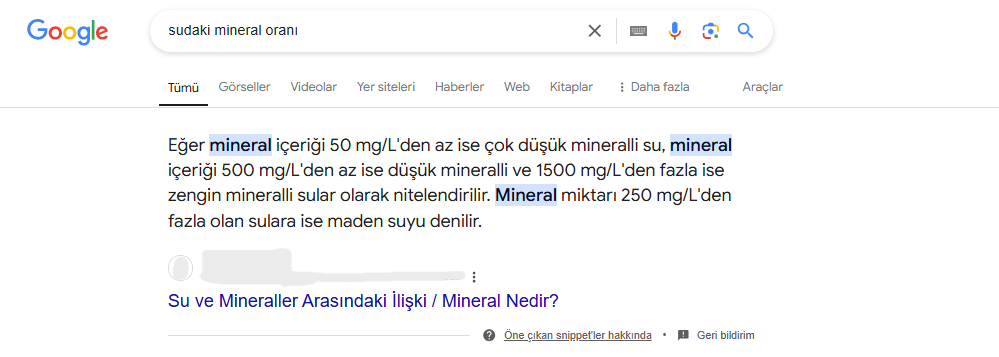 Öne Çıkan Snippet Zero Click